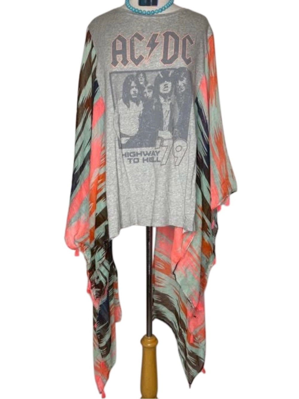 AC/DC Tunic Top Custom Handmade - One Size Fits Most